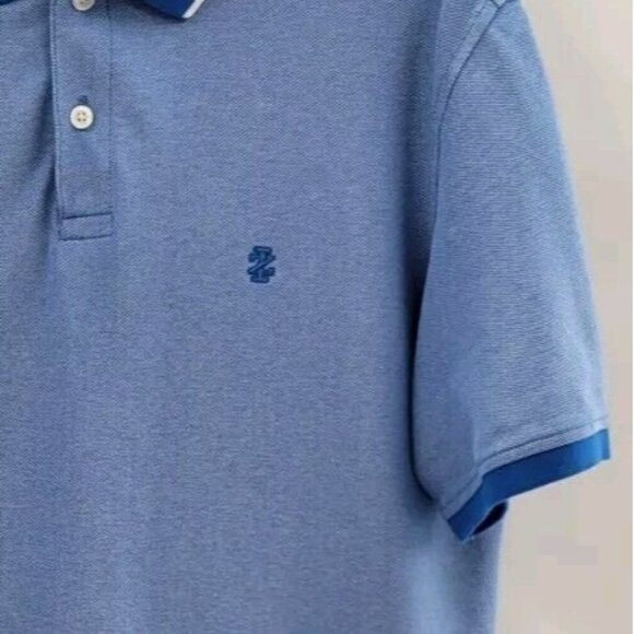 Izod Advantage Performance Stretch Polo Shirt Men’s Size M Blue Short Sleeve - Picture 3 of 8